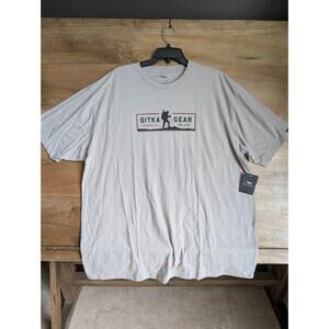 Sitka Trek Tee Shirt Mens 2XL Gray Casual Short Sleeve Logo Pullover 600443 NWT